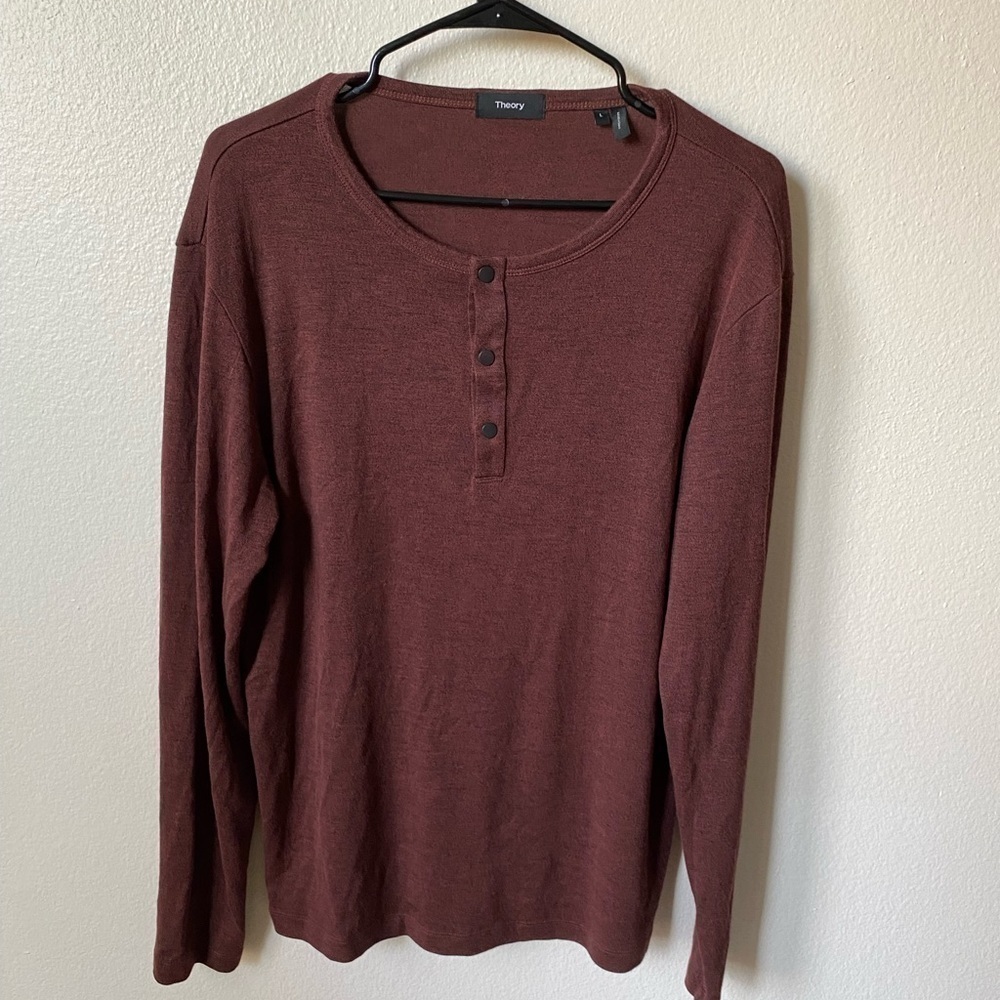 Theory Snap Henley Long Sleeve Shirt
